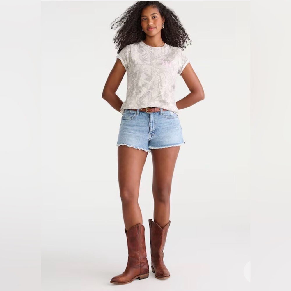 Aeropostale Curvy Vintage High Rise Shorty Shorts Size 0 NWT Distressed Denim